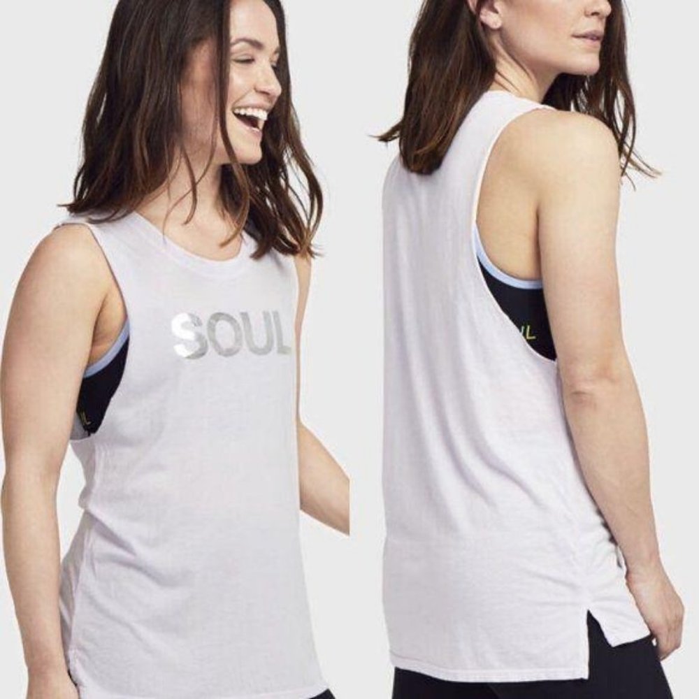 SOUL BY SOULCYCLE Lilac Metallic Soul Tank Top